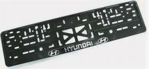 Рамка для номера с защелкой с надписью ''HYUNDAI'' серебро (рельефная) 112/1-HI